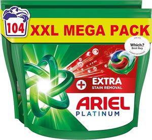 Cápsulas de Detergente para Ropa Ariel Platinum PODS, 104 Lavados (52 x 2) – Eliminación Extra de Manchas, Elimina Manchas Secas de 7 Días - Product Image 6