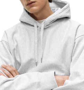 2026 En gros Sweat à capuche vintage uni 100% coton molletonné coupe oversize épais pour hommes - Product Image 3