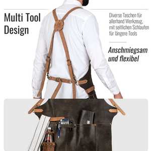 Full-Grain Customized Logo Printed <b>Leather</b> <b>Apron</b> for Woodworking and Mechanics Vintage <b>Leather</b> <b>Apron</b> for Baristas and Bartenders - Product Image 6