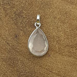 Minimaliste Facettes Rose Quartz Gemstone Pendentif 925 Bijoux En Argent Sterling Collier pour Femmes Guérison Rose Quartz Bijoux - Product Image 1