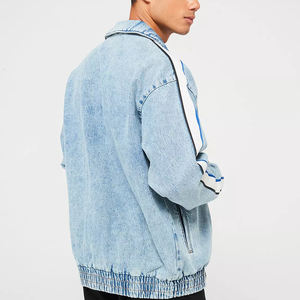 Personnalisé de haute qualité lavé à l'acide surdimensionné en toile dégradée sweat à capuche avec cordon de serrage fermeture éclair denim soleil délavé veste hiver - Product Image 2