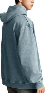 Sweat à capuche délavé pour hommes 100% coton Style léger fondu au soleil Impression de logo personnalisé OEM sweat à capuche pour hommes hommes - Product Image 2