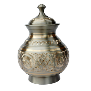 Style américain traditionnel argent gravé métal animal de compagnie crémation urne funéraire mémorial souvenir pour le service des cendres - Product Image 3