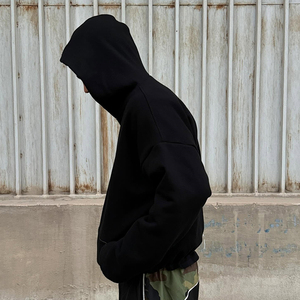 Sweat-shirt de haute qualité en coton personnalisé 450Gsm lourd surdimensionné ample à capuche imprimé Sweat-shirts d'hiver Fabricant de vêtements personnalisés - Product Image 3