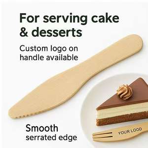 มีดเค้กไม้ไผ่ย่อยสลายได้เป็นมิตรต่อสิ่งแวดล้อมเครื่องใช้บนโต๊ะอาหารแบบใช้แล้วทิ้งสำหรับเก็บกลับบ้าน - Product Image 2