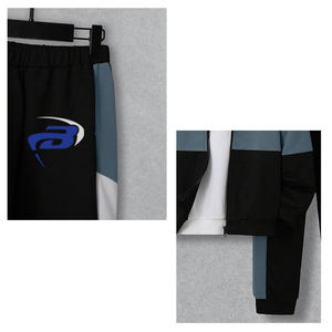 ชุดวอร์มผู้ชายสำหรับฤดูหนาว ระบายอากาศได้ดี สีสันตัดกัน ชุดฮู้ดซิปและกางเกงจ็อกเกอร์ลายอนิเมะ ชุดลำลองสำหรับเล่นกีฬาและออกกำลังกาย - Product Image 3