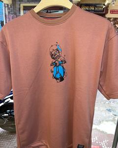 Vente chaude unisexe 100% coton poids lourd éponge française imprimé personnalisé surdimensionné col rond T-shirts hommes T-Shirts - Product Image 4