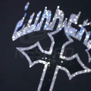 Haute qualité 100% coton polaire fermeture éclair strass sweats à capuche avec poche couleurs personnalisées et Logo pour hommes hiver - Product Image 6