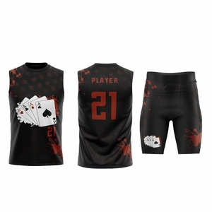 Uniforme de football américain 7v7 personnalisé, tenue d'équipe 7-on-7, manches courtes, imprimé par transfert thermique, respirant, 100% polyester - Product Image 4