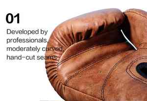 Gants de boxe en cuir véritable de conception personnalisée de haute qualité en vrac gants de boxe d'entraînement professionnel 100% gant de boxe en cuir véritable - Product Image 4