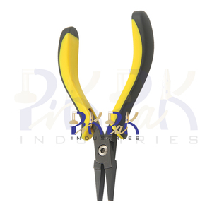 120mm Flat Nose Precision Pliers Smooth Jaws Spring Yellow Black Ergo Handles Lap Joint Jewelry Black Oxide for Crimping Fishing - Product Image 6