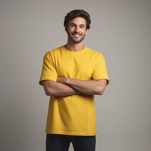 เสื้อยืดคอกลมผู้ชายผ้าคอตตอน100% โอเวอร์ไซส์เสื้อยืดผู้ชายสำหรับฟิตเนสเปิดไหล่ตกสำหรับฤดูร้อน - Product Image 2