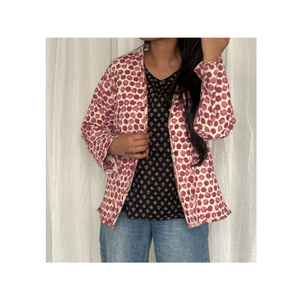 La mejor Chaqueta de algodón acolchada de cachemir Rosa hecha a mano India Jaipuri Vintage Cotton full sleevesJacket - Product Image 2