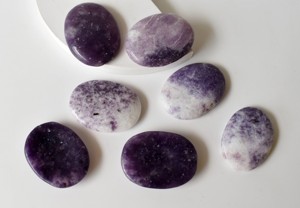 Wholesale Lepidolite Crystal <b>Worry</b> Stones Natural Agate Polished Thumb <b>stone</b> For Meditation Decoration - Product Image 3