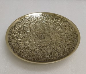 Plato de servicio de latón de lujo para el hogar, Hotel y restaurantes, vajilla de mesa, Color dorado, plato y platos de servicio de latón de alta calidad - Product Image 3