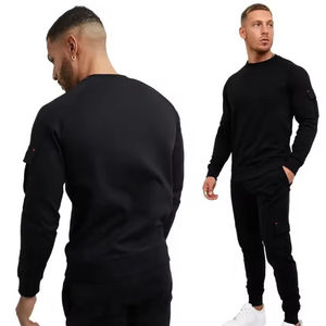 2025 moda tendencia Tasa de fábrica logotipo personalizado moda sólido pulóver chándal entrenamiento para hombre con bolsillo chándal para Unisex - Product Image 3