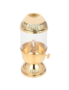 Diya Akhand de Latón para Uso Festivo y Diario - Diya Chimney de 8 Pulgadas, Regalo de Diwali/Artículos de Regalo para el Hogar - Product Image 5