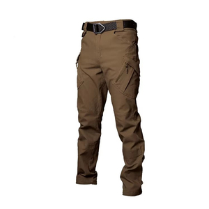 Multi-Bolsillo 2025 gran oferta impermeable al aire libre poliéster Cargo hombres Streetwear Casual recto Multi cremallera bolsillo Cargo Pantalones - Product Image 1