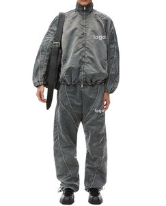 Chaqueta y Pantalón con Cremallera 100% Nailon, Ropa Deportiva de Alta Calidad, Transpirable, con Logotipo Personalizado, Cortavientos Cómodo para Hombre - Product Image 1