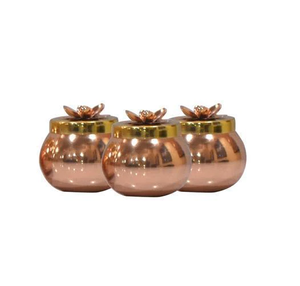 Bol à fruits secs en cuivre de cuisine design martelé 4 pouces avec couvercle pour vaisselle bol en cuivre moderne à vendre produit - Product Image 3