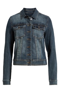 Chaqueta vaquera de punto de invierno informal para mujer, bolsillos con solapa doble, tela de algodón cómoda, manga larga, puños con botones, impermeable - Product Image 3