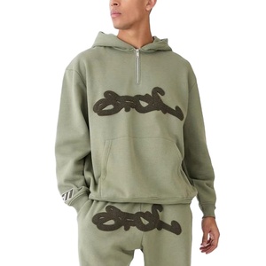 Chándales de Alta Calidad 100% Algodón, Estilo Urbano Holgado, Forro Polar, Logotipo Bordado, con Capucha, Ropa de Otoño para Hombre, Transpirable - Product Image 1