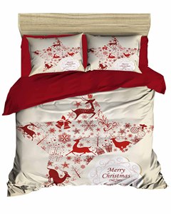 Juego de funda nórdica doble con estampado digital de patrón navideño festivo 200x220 cm Ran Force algodón - Product Image 5