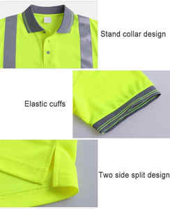Polo protector de alta visibilidad, trabajo de seguridad, construcción, reflejo, seguridad, polos reflectantes de alta visibilidad - Product Image 3