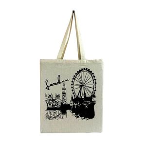 Bolsas de lona extragrandes naturales con logotipo impreso personalizado, bolsa de lona de algodón ecológica - Product Image 3