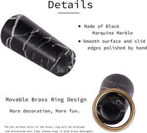 Nuevo último diseño moderno negro Metal Premium oro anillo decorativo vela Pilar titular conjunto de 2 para eventos de fiesta de boda - Product Image 5