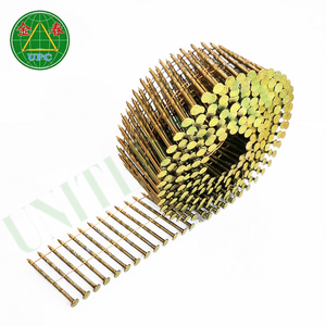 Clous à bobine à tige de vis avec revêtement jaune pour pistolets à clous pneumatiques Installation rapide, forte adhérence de l'usine du Vietnam - Product Image 4