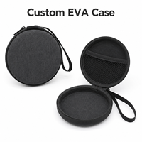 Étui de rangement personnalisé en EVA rond avec fermeture éclair, coque rigide antichoc, organisateur portable avec logo pour accessoires électroniques