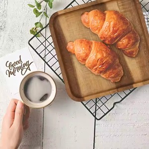 ถาดไม้ไผ่แบบพกพาพร้อมที่จับอุปกรณ์จัดระเบียบในห้องครัวสำหรับอาหารเช้าชาอาหารตกแต่งบ้าน - Product Image 2