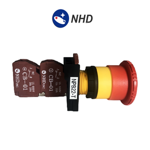 Interrupteur d'urgence NPB22-T02R, rotation pour déverrouiller, 2NC, rouge, tête de 40 mm - Product Image 2