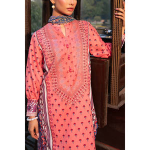 Traje de 3 Piezas para Mujer, Estampado, 100% Algodón, Transpirable, con Bordado a Mano y Dupatta de Chifón SD-52215 - Product Image 4