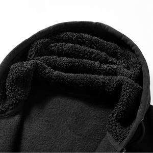 100% algodón mezcla de poliéster sólido cuello con capucha cremallera sudaderas de gran tamaño para hombres sudaderas con cordón largo tallas grandes de punto - Product Image 4