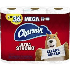 Charmin Ultra Strong 9 Mega Rolls Papier toilette Produits chimiques ménagers multi-usages - Product Image 1