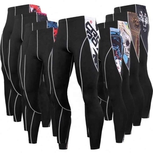 Leggings de compression de gymnastique hautement extensibles OEM Leggings de sport respirants pour hommes avec impression numérique Spandex - Product Image 6