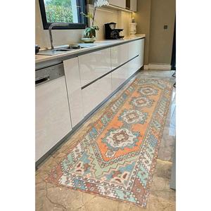 Tapis Orange Aztek : Tapis imprimé antidérapant adapté aux animaux domestiques, tapis en chenille - Product Image 1