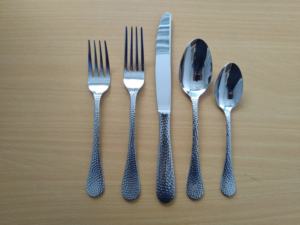 Unique Hammered Handle Stainless Steel Cutlery Set Silver Spoon and Fork <b>Flatware</b> for Parties - Product Image 3