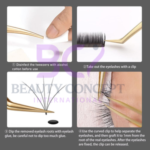 3 Pcs Eyelash Extension Tweezers Set Wholesale Rate Highest Quality Curved Grafted Eyelash Extension Tweezers - Product Image 5