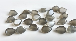 Pierre de lune grise naturelle 4x6mm poire à facettes coupe de qualité supérieure-pierre de lune grise flashy poire à facettes - Product Image 4