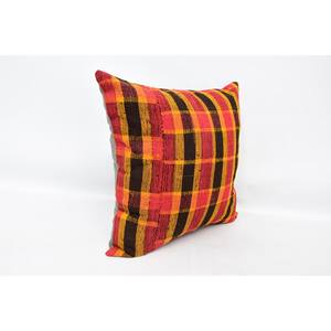 Multicolor tartán patrón almohada 24x24 pulgadas lana Kilim Plaid Vintage tejido diseño - Product Image 3
