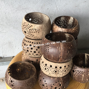 ¡Gran venta 2025! Portavelas de madera de cáscara de coco/portavelas de candelita de coco/cuencos de vela de coco para decoración del hogar - Product Image 3