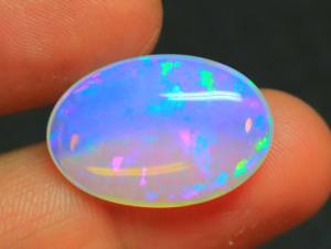อัญมณีโอปอลเจียระไนทรงหลังเบี้ยสีฟ้าโอปอลสีรุ้งทรงวงรีไฟโอปอลอัญมณีโปร่งใสและของขวัญสำหรับเธอ - Product Image 2