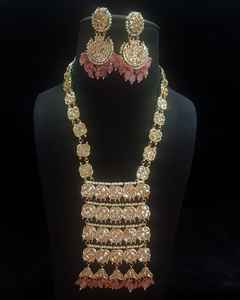 Indian Manufacturer's <b>Girls</b> Womens Ethnic Kundan Long Necklace <b>Set</b> Drop Earrings Tika Wedding Fashion Jewelry <b>Set</b> - Product Image 6