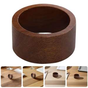 Ronds de serviette en bois classiques finition naturelle décor de table fait main pour les fêtes de mariage et les événements gastronomiques - Product Image 2