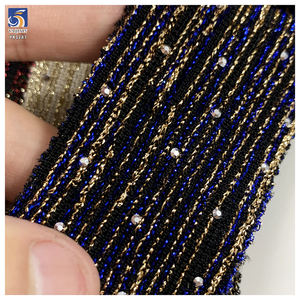 Kain Jacquard Lurex Benang Emas Poliester 100% YX1287 180gsm <span class=keywords><strong>2</strong></span> Yard Dengan Berlian 3D Perak Untuk Pakaian Wanita - Product Image 6