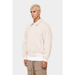 Blouson aviateur en satin personnalisable grande taille veste universitaire boutonnée décontractée à fermeture réversible respirante en coton d'automne vente en gros - Product Image 3