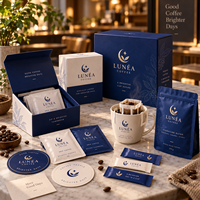 Coffret cadeau de café personnalisé AT PACK avec logo |   Boîtes et Sachets d'Emballage Premium pour Café Filtré, Idéaux pour Torréfacteurs, Cafés et Spécialités